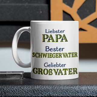 Becher "Papa. Schwiegervater. Opa"