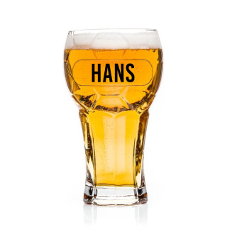 Bierglas in Fußballform mit dem Namen Ihrer Wahl