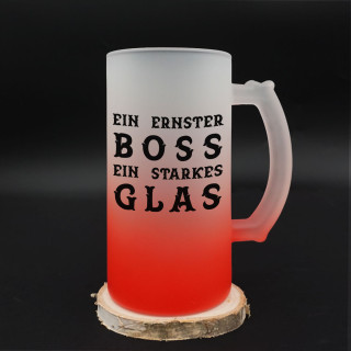 Bierkrug "Ein ernster Chef ein starkes Glas" Bierkrug "Ein ernster Chef ein starkes Glas"