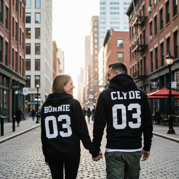 Sweatshirt-Set "Bonnie & Clyde" (mit ausgewählten Zahlen)