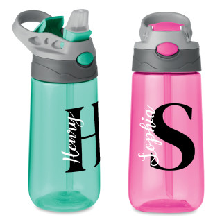 Bunte Kinder-Wasserflasche mit Ihrem Wunschnamen (450ml) Bunte Kinder-Wasserflasche mit Ihrem Wunschnamen (450ml)