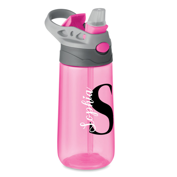 Bunte Kinder-Wasserflasche mit Ihrem Wunschnamen (450ml) Bunte Kinder-Wasserflasche mit Ihrem Wunschnamen (450ml)
