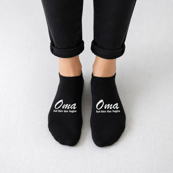Damen-Kurzsocken "Oma hat hier das Sagen"