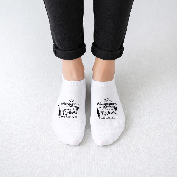 Damen-Kurzsocken "Zeit für Champagner"