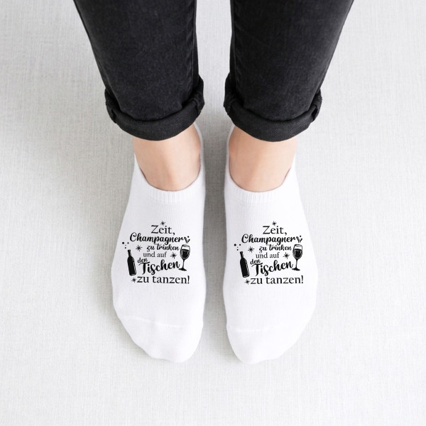 Damen-Kurzsocken "Zeit für Champagner"
