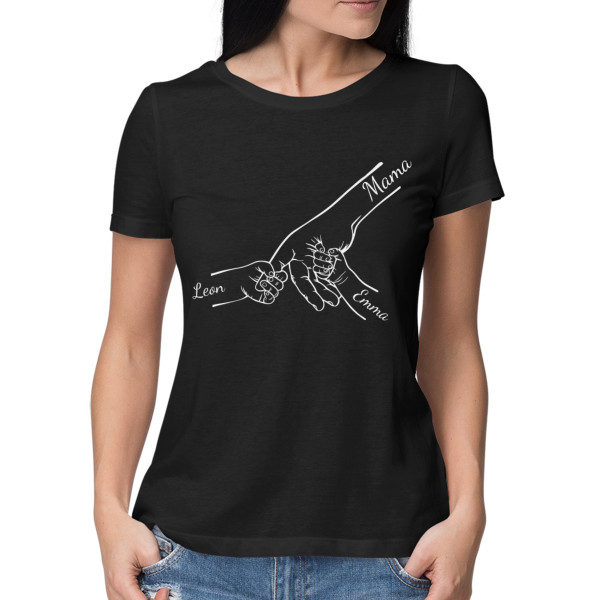 Damen-T-Shirt "Mama und Kinder" mit ausgewählten Kindernamen