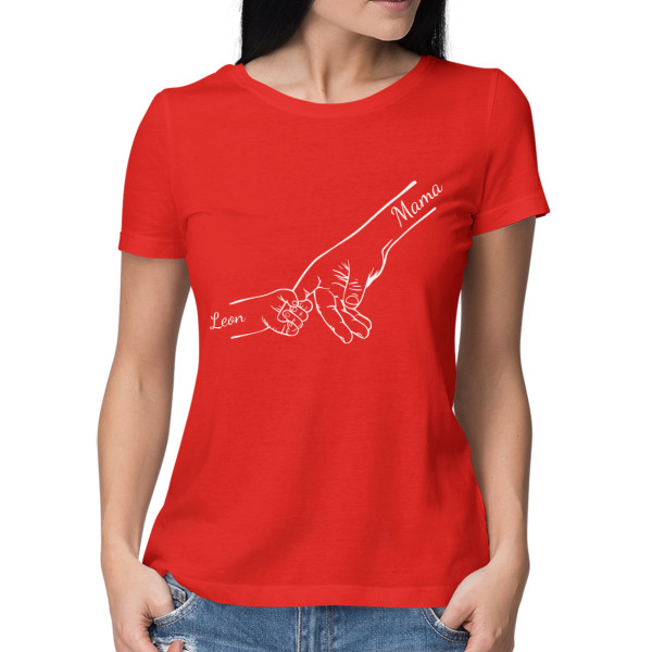 Damen-T-Shirt "Mama und Kinder" mit ausgewählten Kindernamen