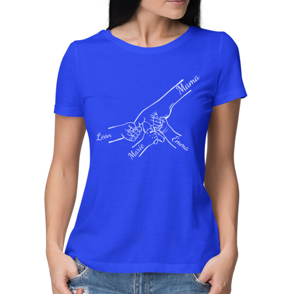 Damen-T-Shirt "Mama und Kinder" mit ausgewählten Kindernamen