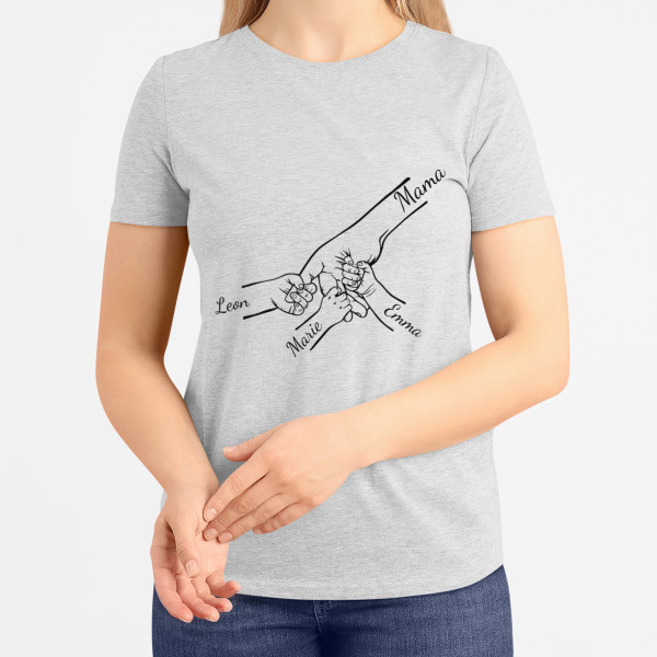 Damen-T-Shirt "Mama und Kinder" mit ausgewählten Kindernamen