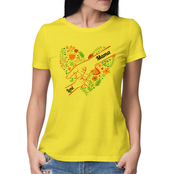 Damen-T-Shirt "Mom’s Heart" mit ausgewählten Kindernamen