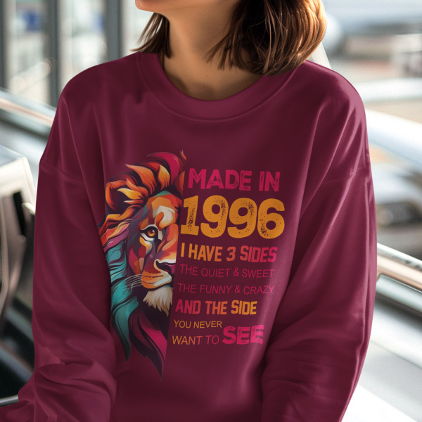 Sweatshirt „Made in“ mit dem gewählten Geburtsjahr (ohne Kapuze)