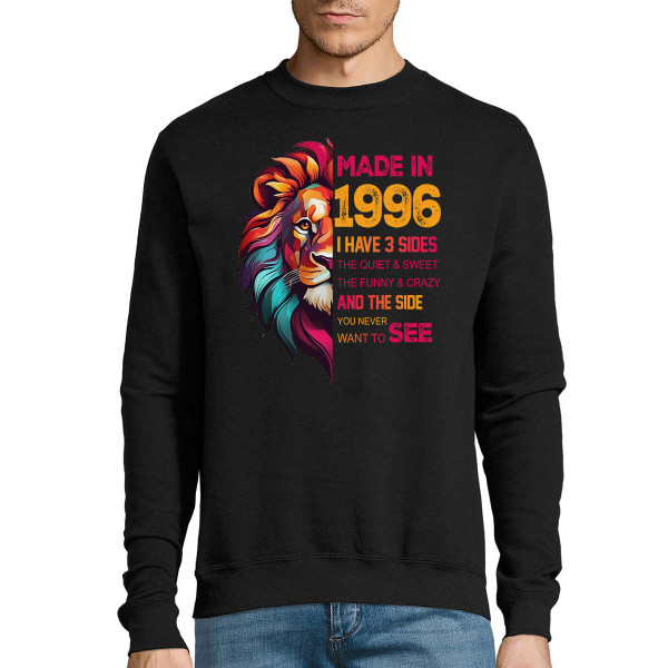 Sweatshirt „Made in“ mit dem gewählten Geburtsjahr (ohne Kapuze)