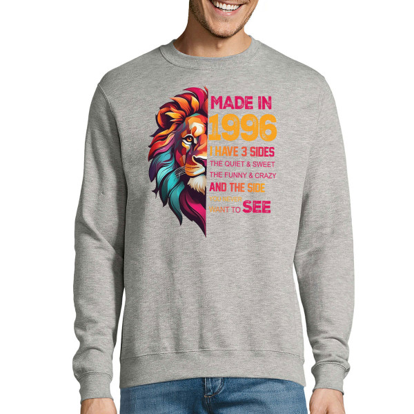 Sweatshirt „Made in“ mit dem gewählten Geburtsjahr (ohne Kapuze)