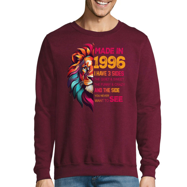 Sweatshirt „Made in“ mit dem gewählten Geburtsjahr (ohne Kapuze)