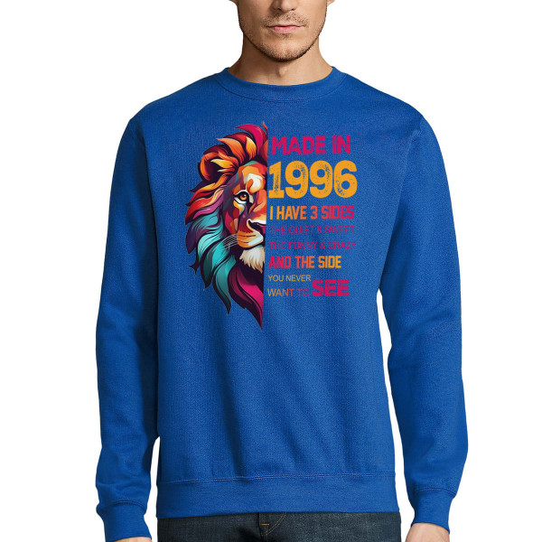 Sweatshirt „Made in“ mit dem gewählten Geburtsjahr (ohne Kapuze)