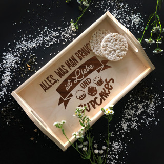 Frühstückstablett aus Holz "All You Need"