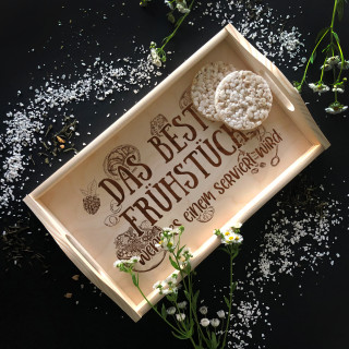 Frühstückstablett aus Holz "Bestes Frühstück" Frühstückstablett aus Holz "Bestes Frühstück"