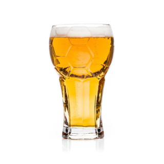 Bierglas in Fußballform
