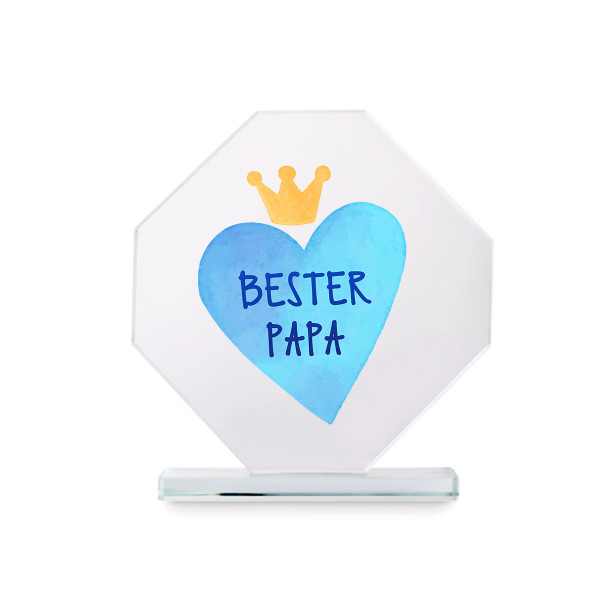 Glastrophäe in einer Geschenkbox "Bester Papa" Glastrophäe in einer Geschenkbox "Bester Papa"