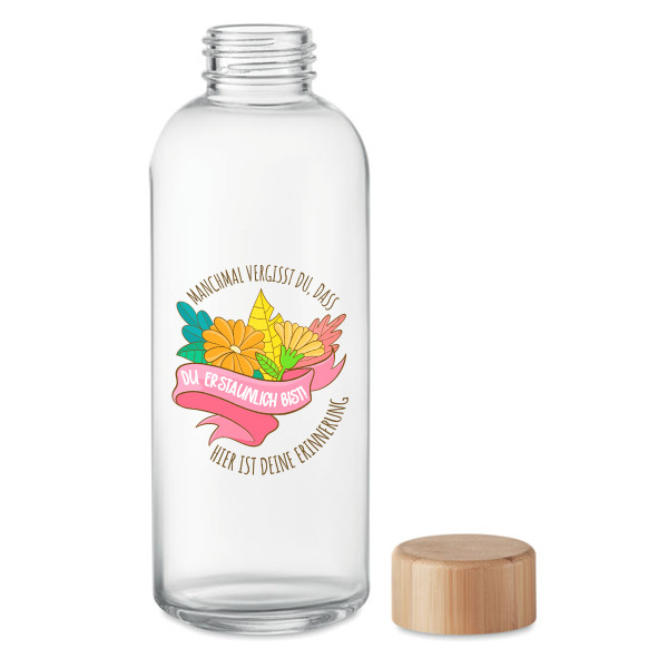 Glaswasserflasche "Du bist unglaublich!" (650ml) Glaswasserflasche "Du bist unglaublich!" (650ml)