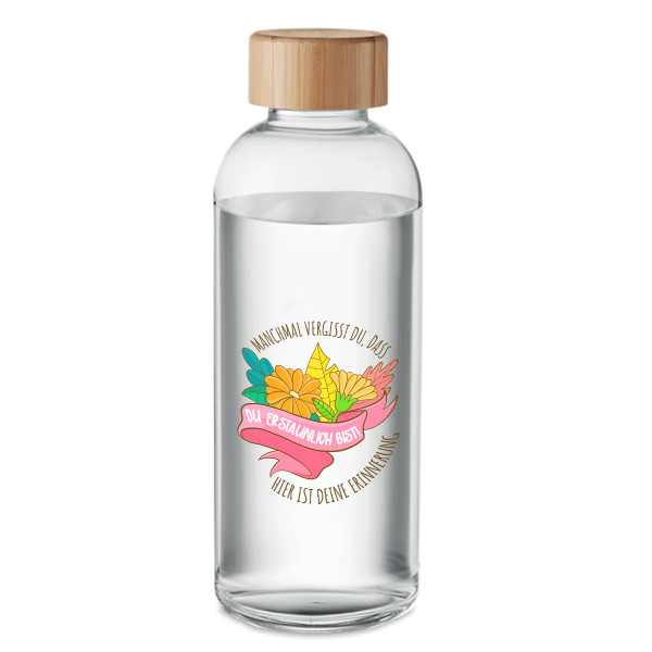 Glaswasserflasche "Du bist unglaublich!" (650ml) Glaswasserflasche "Du bist unglaublich!" (650ml)