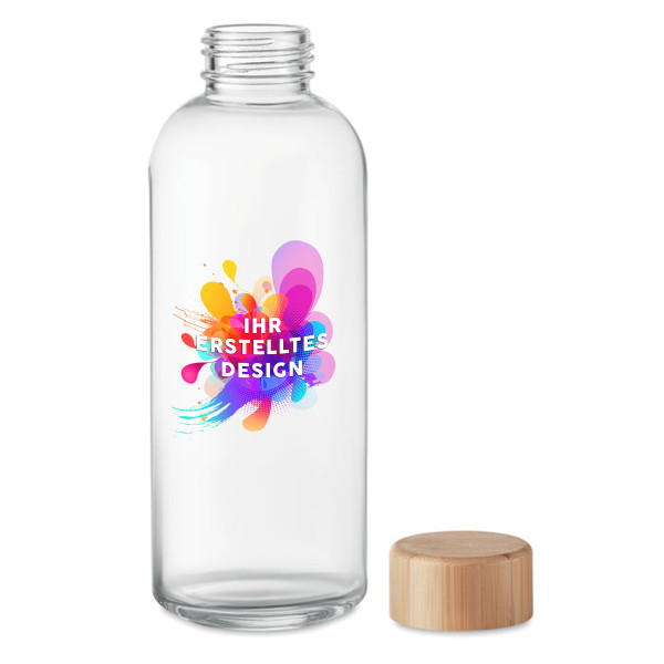 Glaswasserflasche "FRIS" mit Ihrem eigenen Design (650ml) Glaswasserflasche "FRIS" mit Ihrem eigenen Design (650ml)