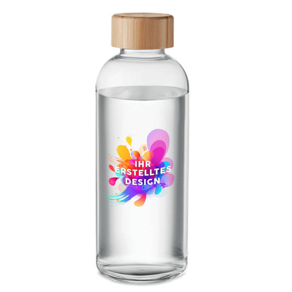 Glaswasserflasche "FRIS" mit Ihrem eigenen Design (650ml) Glaswasserflasche "FRIS" mit Ihrem eigenen Design (650ml)