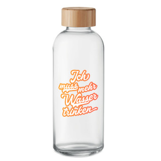 Glaswasserflasche "Ich muss mehr Wasser trinken" (650ml)