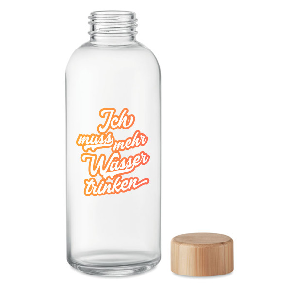 Glaswasserflasche "Ich muss mehr Wasser trinken" (650ml) Glaswasserflasche "Ich muss mehr Wasser trinken" (650ml)