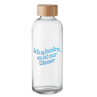 Glaswasserflasche "Ich schwöre, es ist nur Wasser" (650ml)