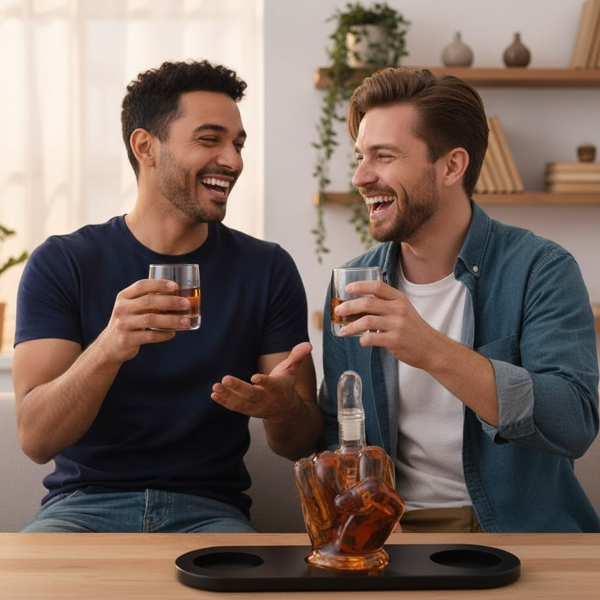 Dekanter und 2 Gläser im Set "Mittelfinger"