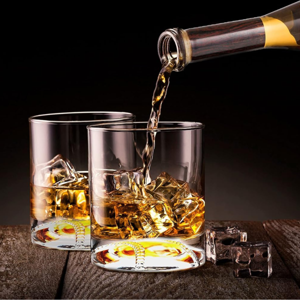 Dekanter-Set mit Ständer und 4 Gläsern "Baseball bat"