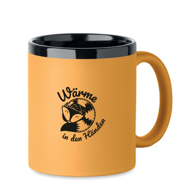 Gravierte Tasse "Wärme in den Händen"