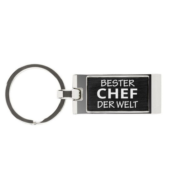 Gravierter Schlüsselanhänger "Bester Chef der Welt"