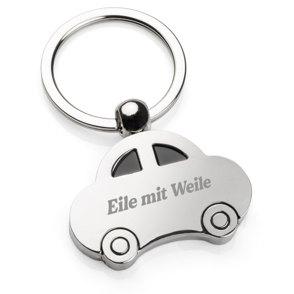 Gravierter Schlüsselanhänger "Eile mit Weile"