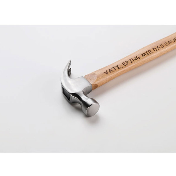 Hammer mit Holzstiel "Vati, bring mir das Bauen bei"