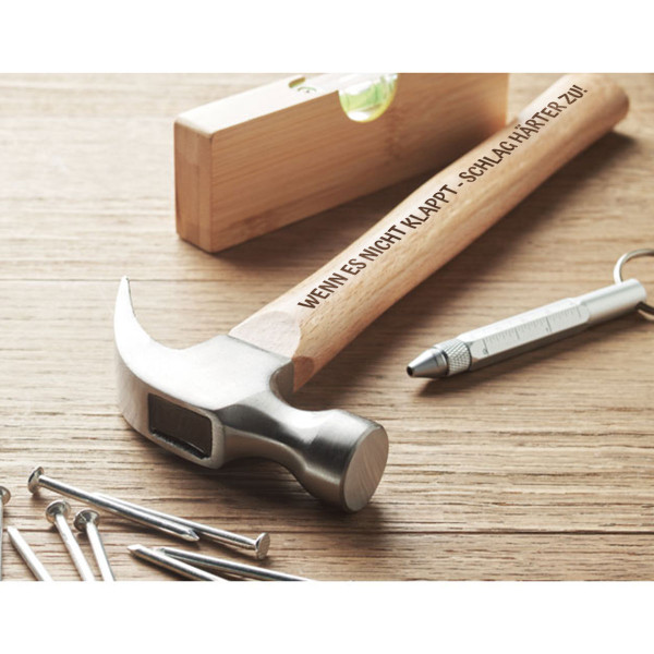 Hammer mit Holzstiel "Wenn es nicht klappt - schlag härter zu!"