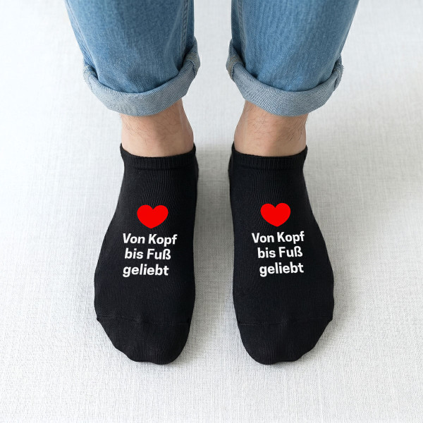 Herren-Kurzsocken "Von Kopf bis Fuß geliebt"