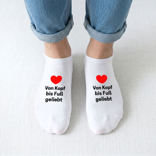 Herren-Kurzsocken "Von Kopf bis Fuß geliebt"