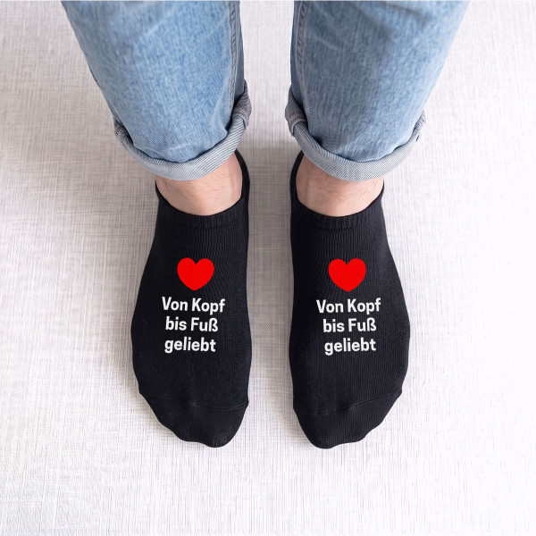 Herren-Kurzsocken "Von Kopf bis Fuß geliebt"
