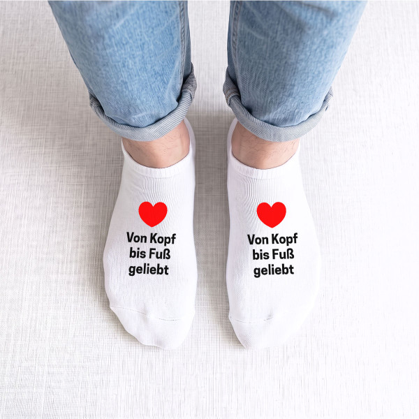 Herren-Kurzsocken "Von Kopf bis Fuß geliebt"