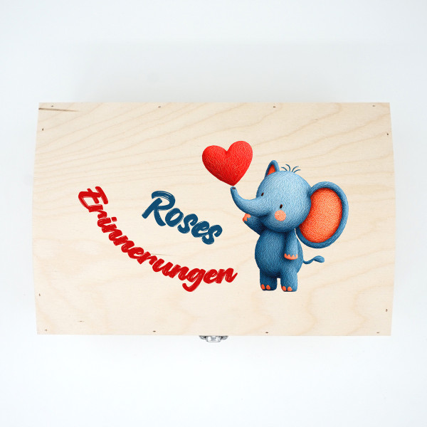 Holz-Erinnerungsbox "Memories" mit Wunschnamen