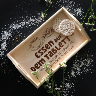 Holz-Frühstückstablett "Essen auf einem Tablett"