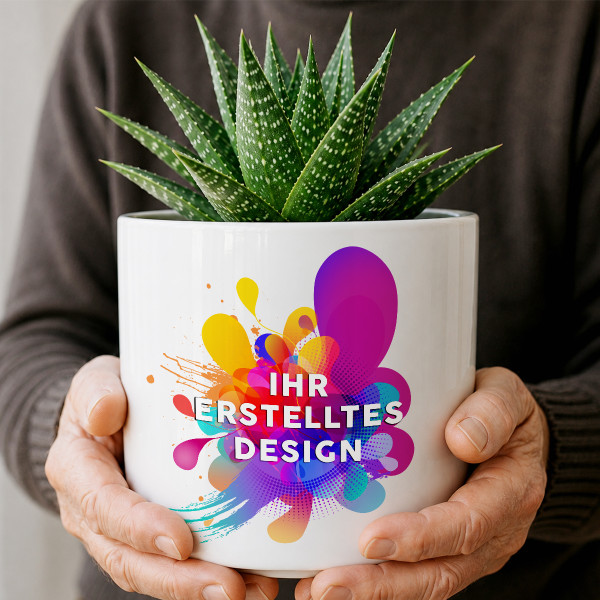 Keramik-Blumentopf mit eigenem Motiv