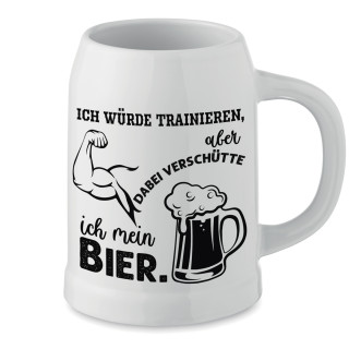 Keramikbecher "Ich mache kein Sport, weil man dabei Bier verschüttet"