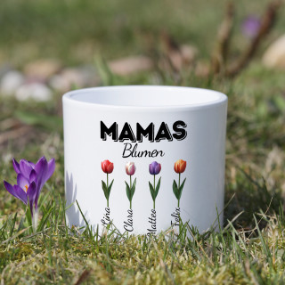 Keramiktopf "Mamas Blumen" mit den Namen der Kinder