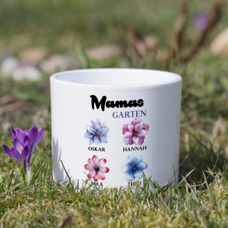 Keramiktopf "Mamas Garten" mit den Namen der Kinder