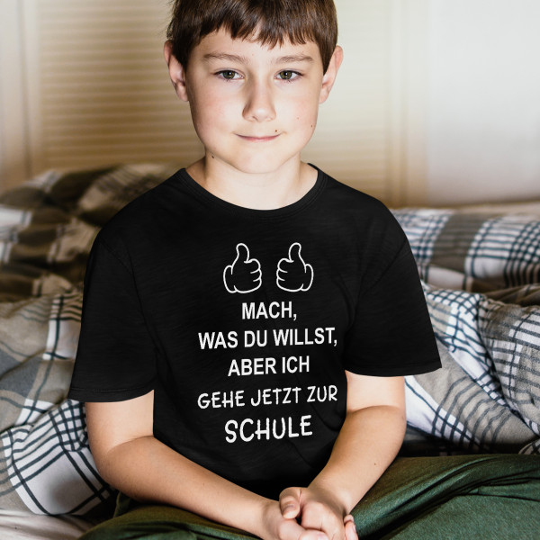 Kinder-T-Shirt "Ich gehe zur Schule"