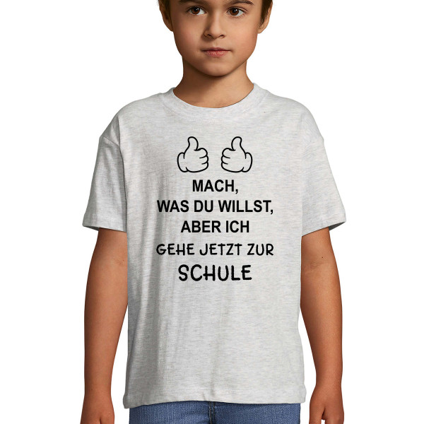Kinder-T-Shirt "Ich gehe zur Schule"