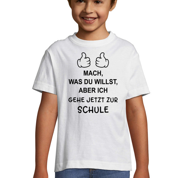 Kinder-T-Shirt "Ich gehe zur Schule"